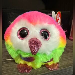 Ty Puff - Neon Owl Plush Toy